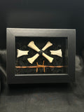 Crossed Bone & Barbed Wire Shadow Box | Handmade Gothic Bone Art