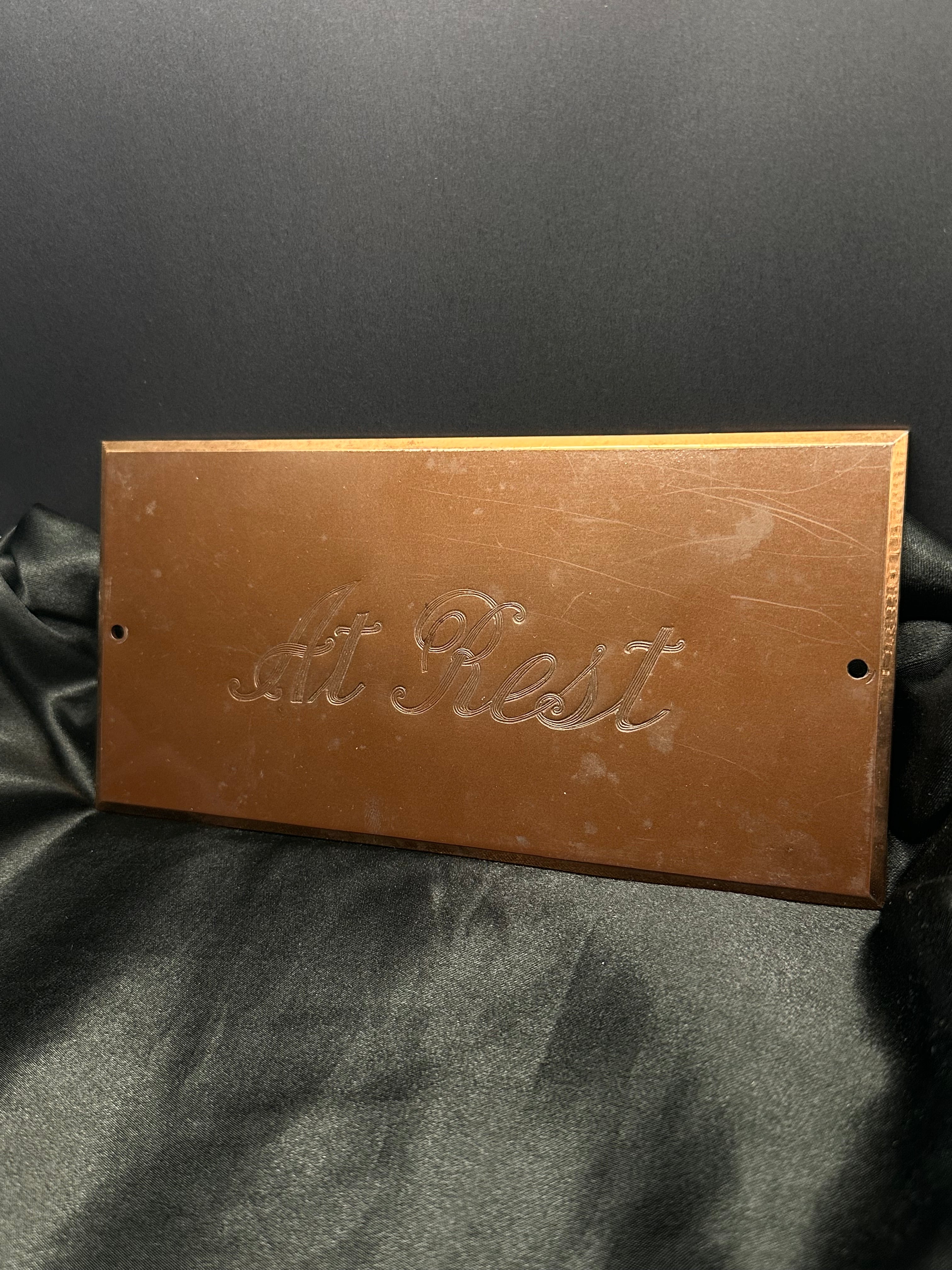 1940’s Antique Casket Plaque | “At Rest”