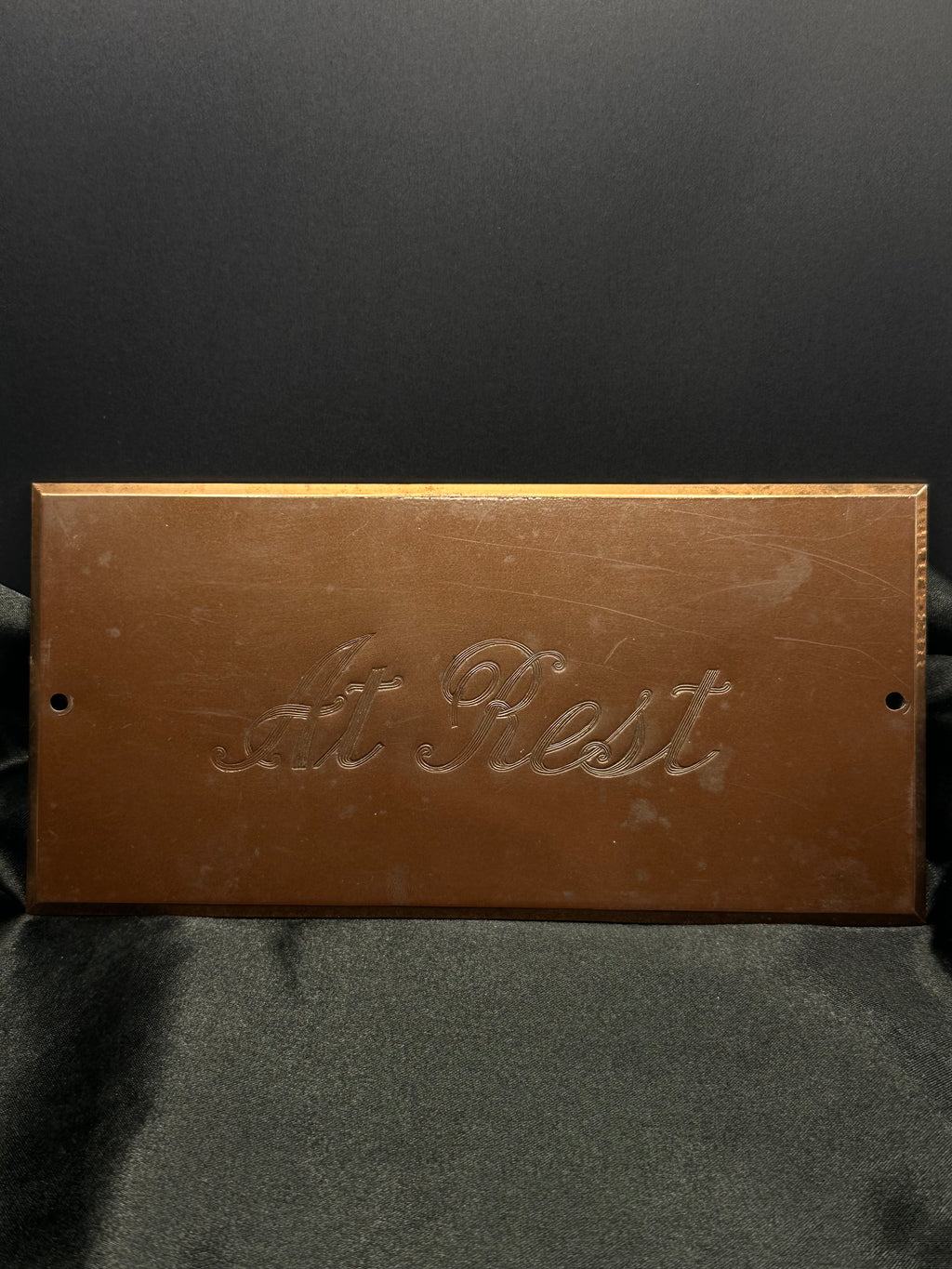 1940’s Antique Casket Plaque | “At Rest”