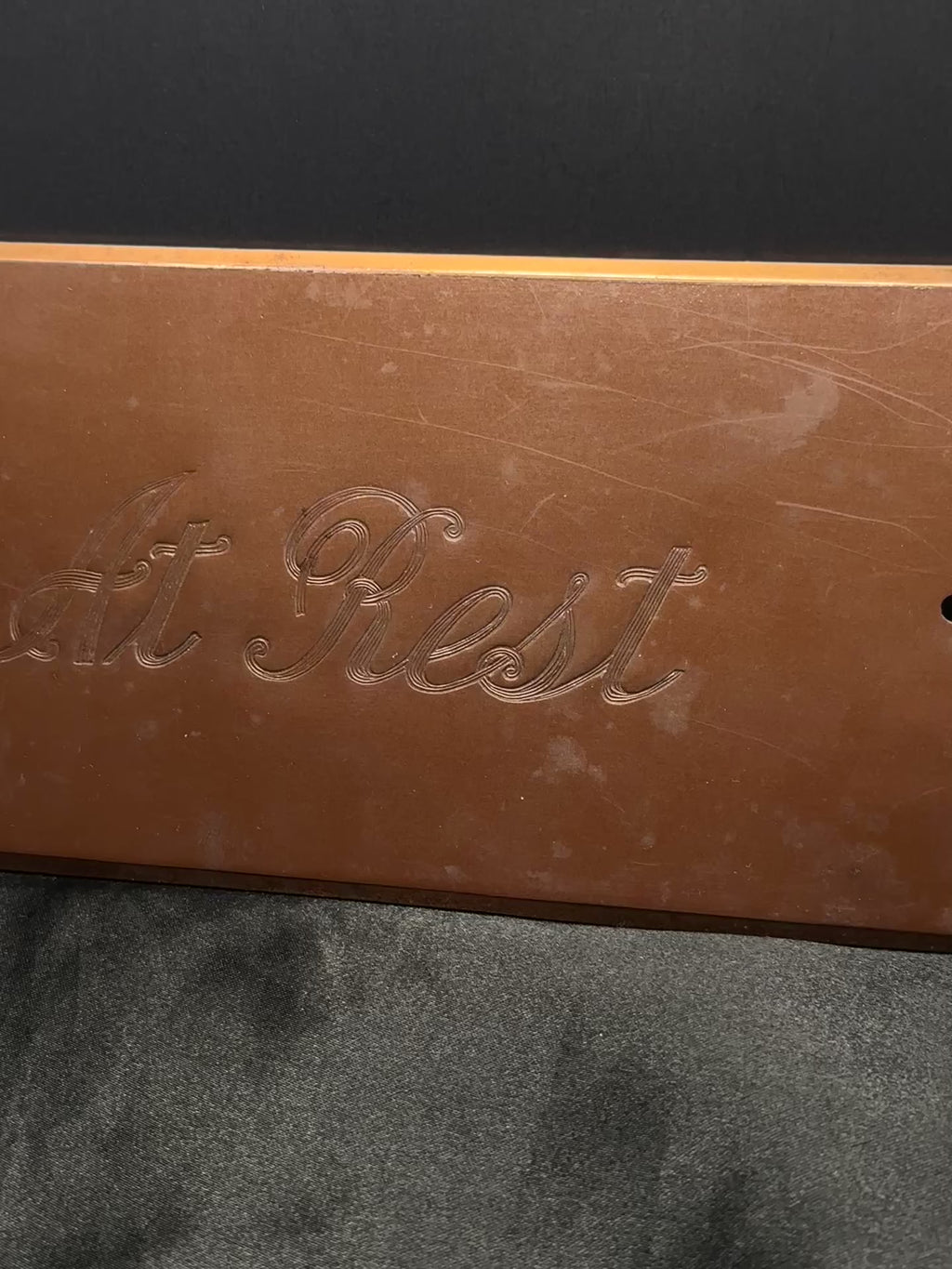 1940’s Antique Casket Plaque | “At Rest”