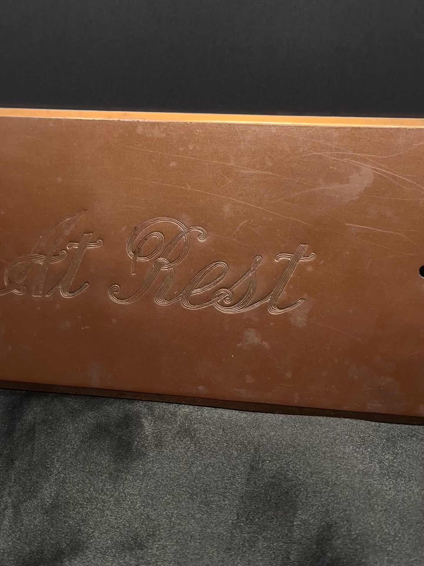 1940’s Antique Casket Plaque | “At Rest”