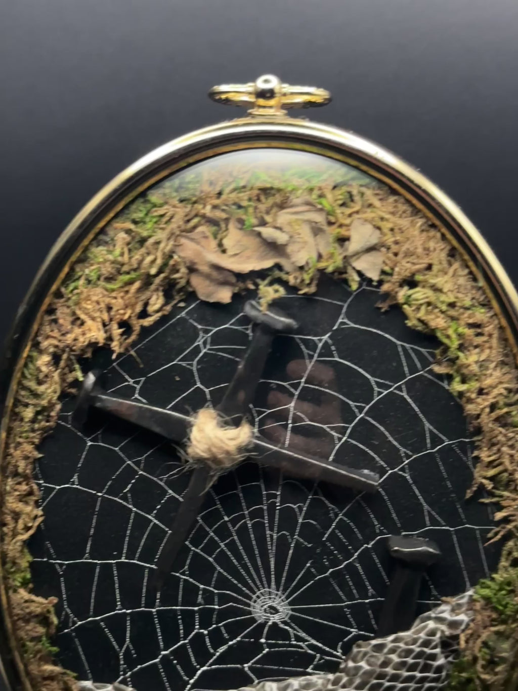 Victorian Gothic Spiderweb Coffin Nail Display